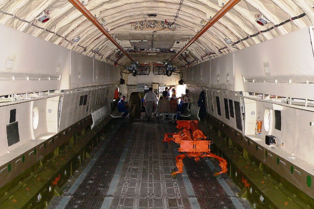 Inside IL-76 cargo cabin
